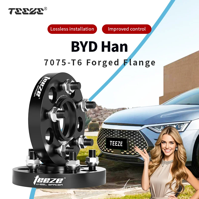 

Teeze 2/4 шт. 5x120 CB 64,1 мм M12x1,5 ступица центральная черная кованая прокладка колеса для фланцевой пластины BYD Han 15/20/25/30/35 мм