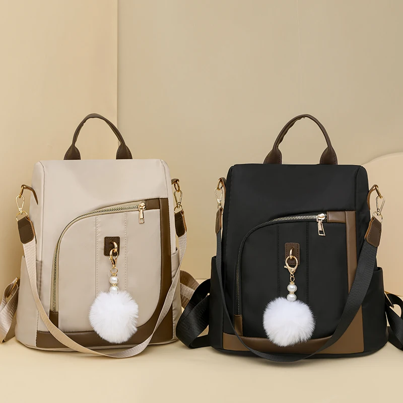 Mochilas con asa de hilo de coser, compartimento Interior de gran capacidad, gran oferta, bolsas para mujer, mochilas de nailon con cremallera blanda, 2024