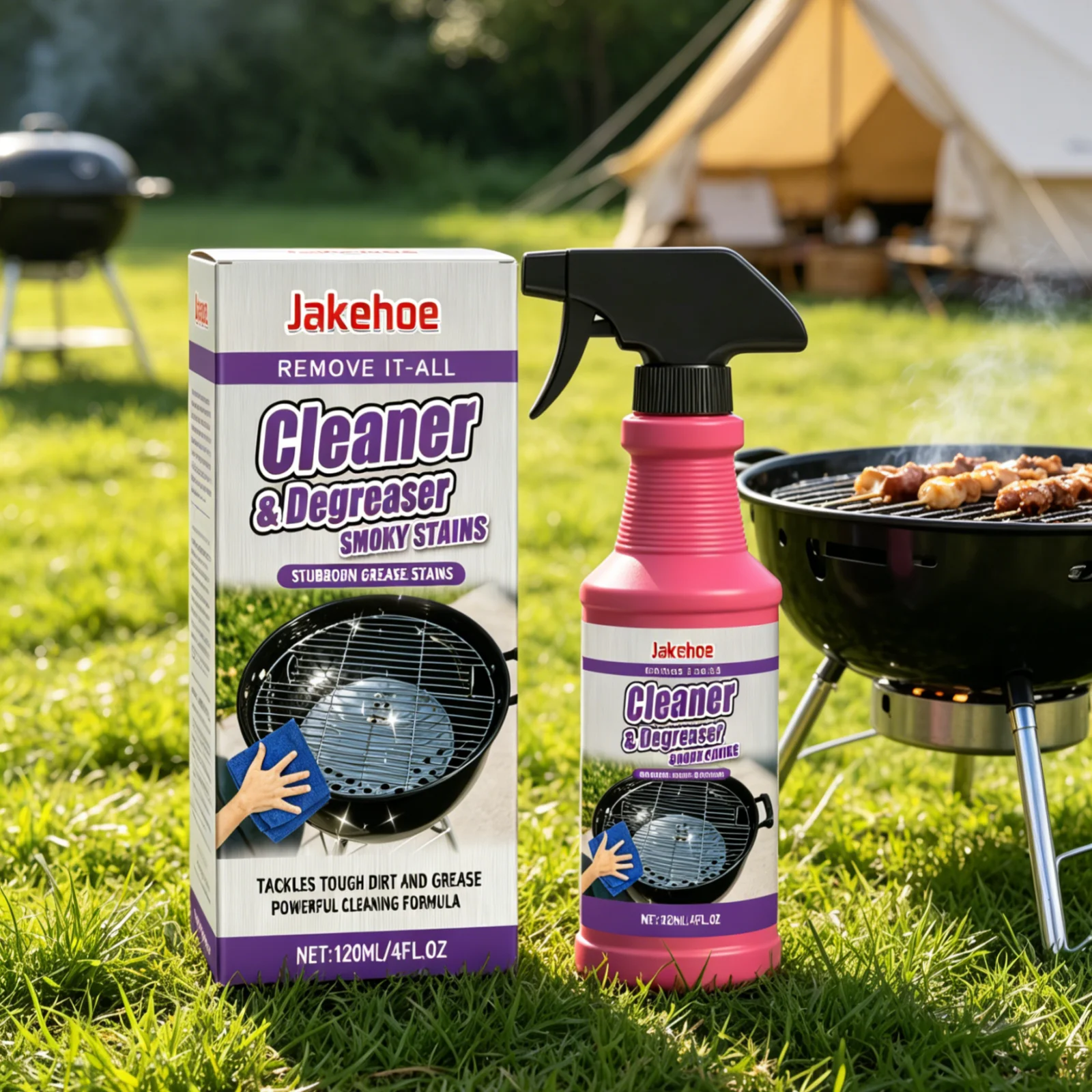 Jakehoe Grill Cleaner Stain Removing Deep Cleansing Grease Dissolving Oil Decomposing Descaling Multi Functional Grill Degreaser
