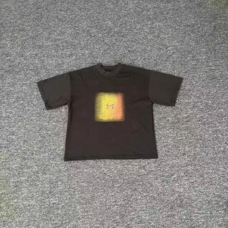 

Футболка мужская оверсайз из плотного хлопка Mertra, коричневая, с простым принтом, повседневная