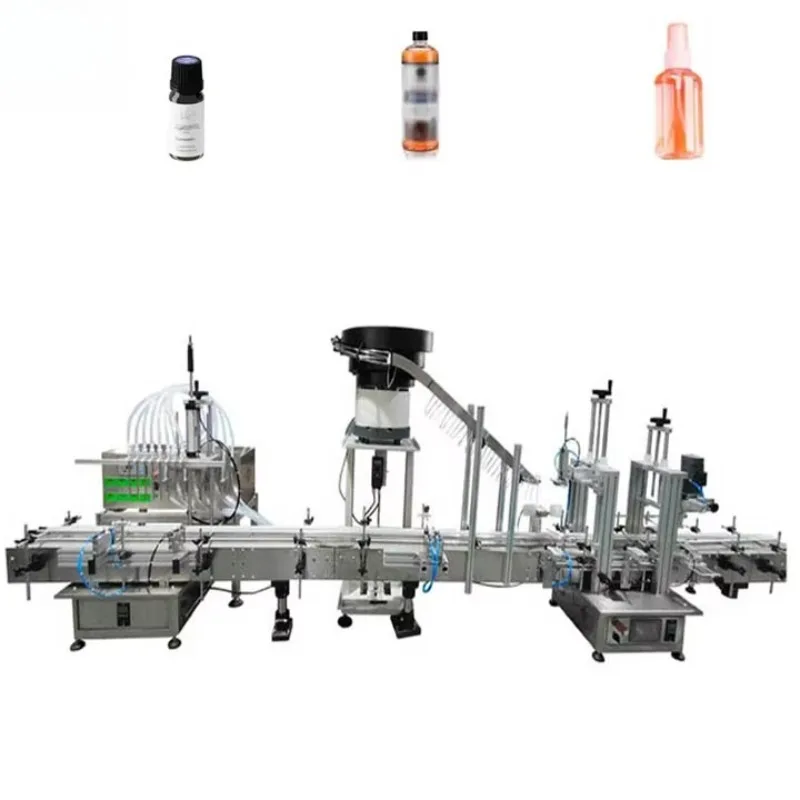 Full-automatic Small Bottle Liquid Fruit Juice Beverage Water Filling Capping Machine Filling Line For Oil And Wine