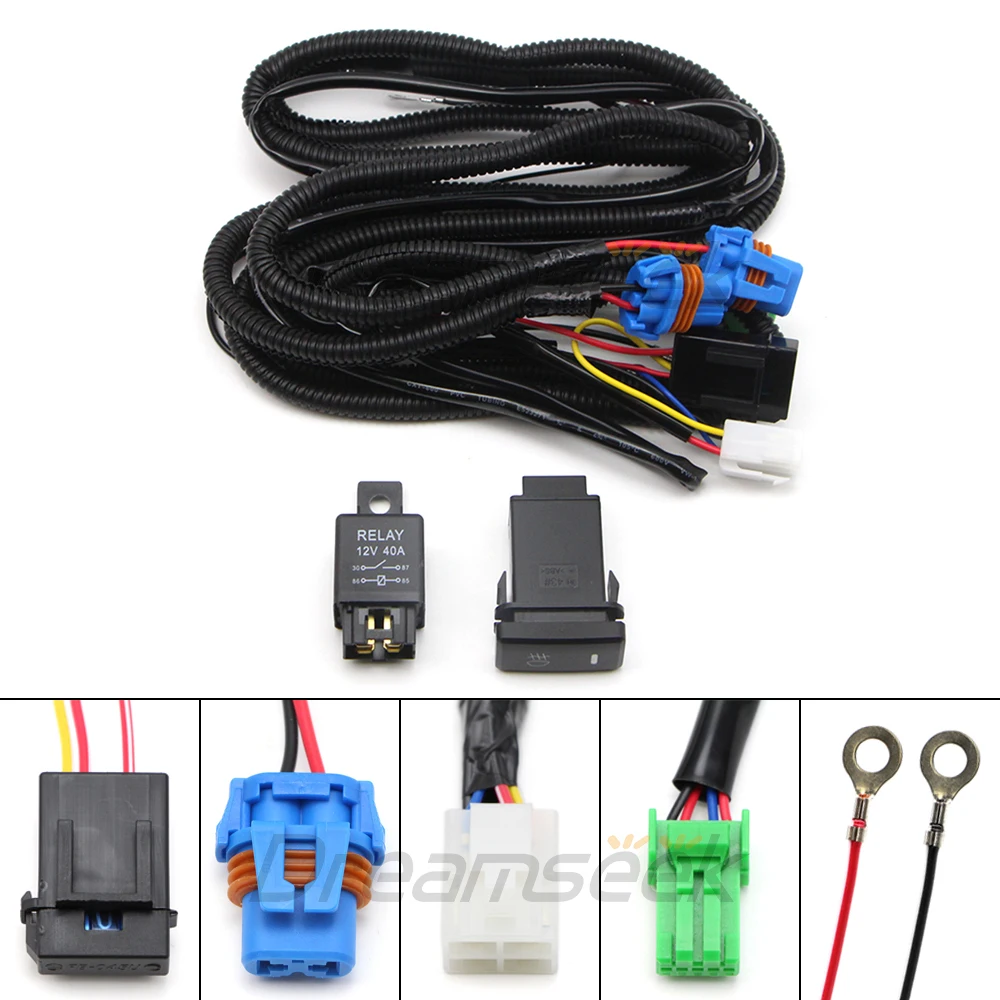 

H10 H12 HB3 HB4 HIR2 Светодиодный жгут проводов противотуманных фар Релейный переключатель для Toyota Tacoma 4Runner Land Cruiser Prado Hilux Lexus LX470