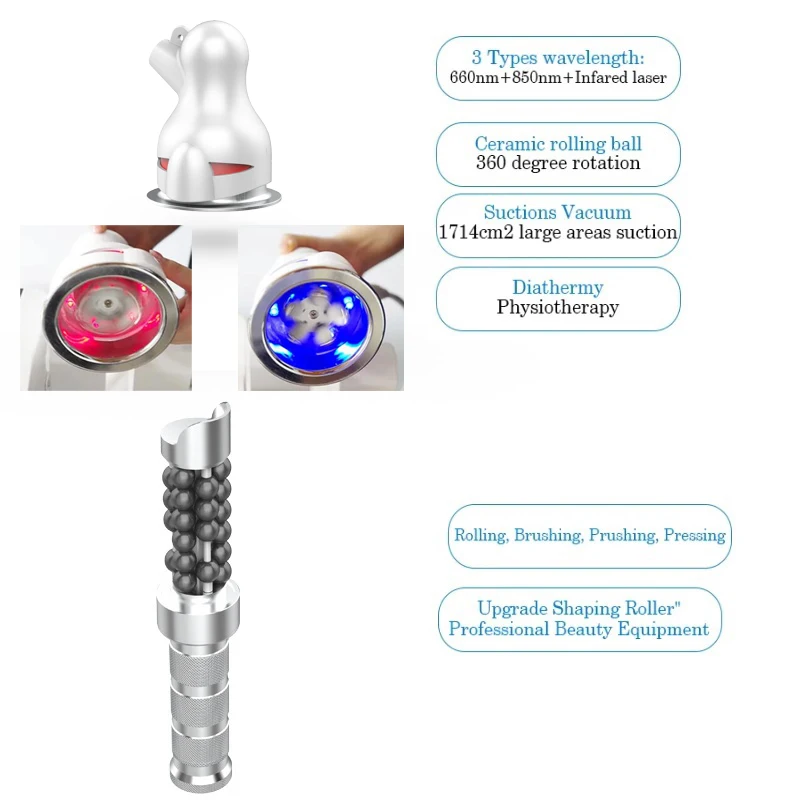 AU-B95 Hot Potable Infrared  Vacuum Roll Inner  Ball Massager   LED Rolling Inner Fat removal Improve Drainage