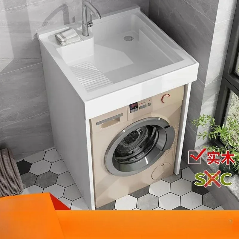 Balcony laundry cabinet hand wash face bathroom washboard machine basin drum washing machine significant other small apartment