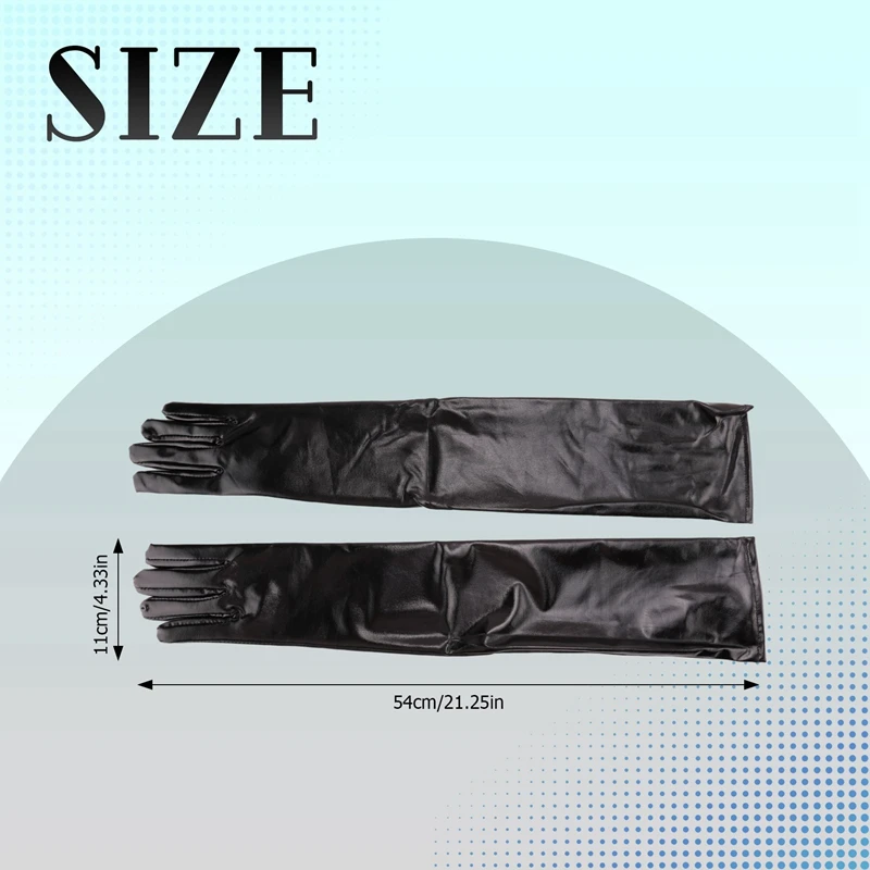 Long Gloves In Leather Optics One Size Black - Black