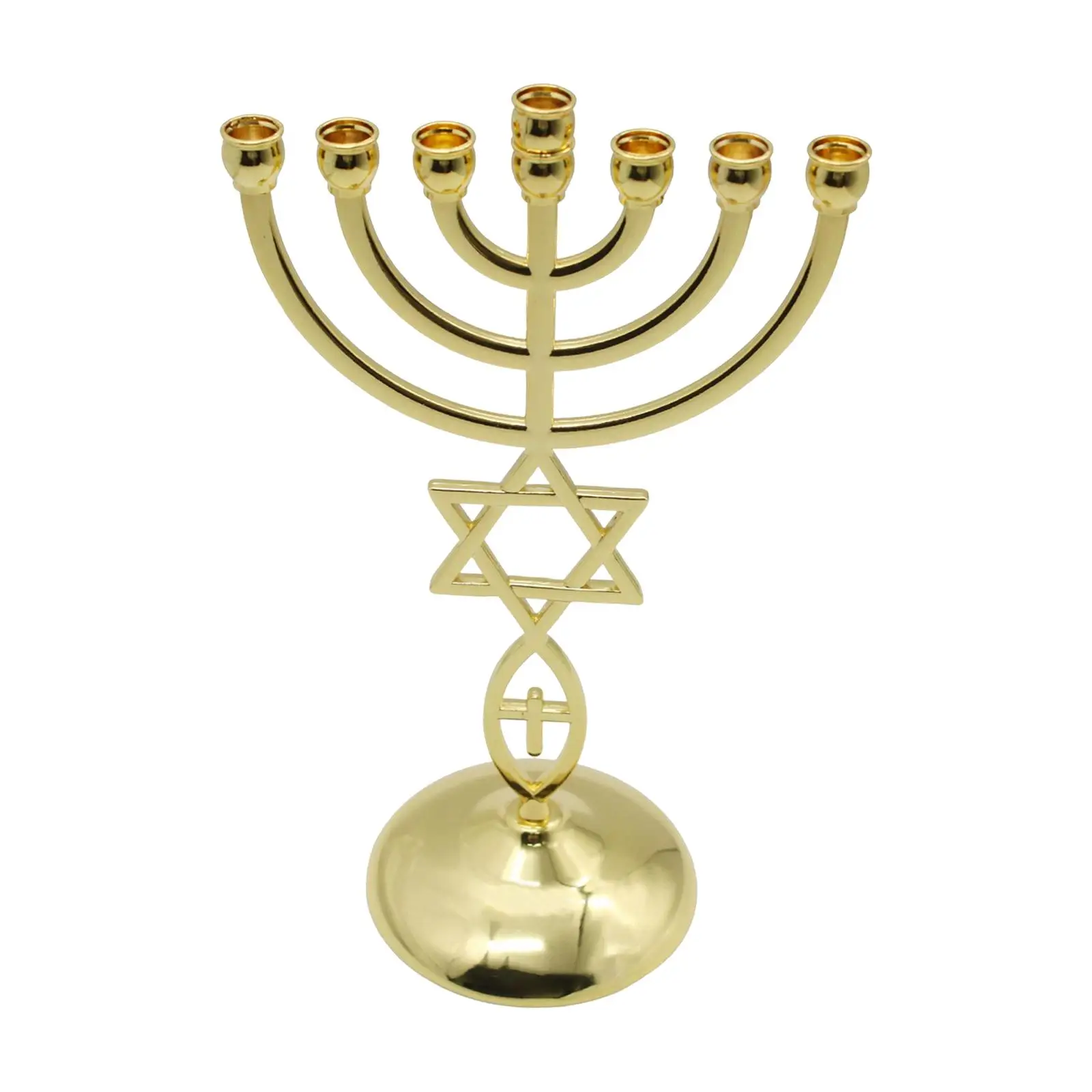 Jewish Candlestick Metal Candle Holder 7 Branch for Fireplace Mantel Decoration Ornaments Exquisite Workmanship Elegant