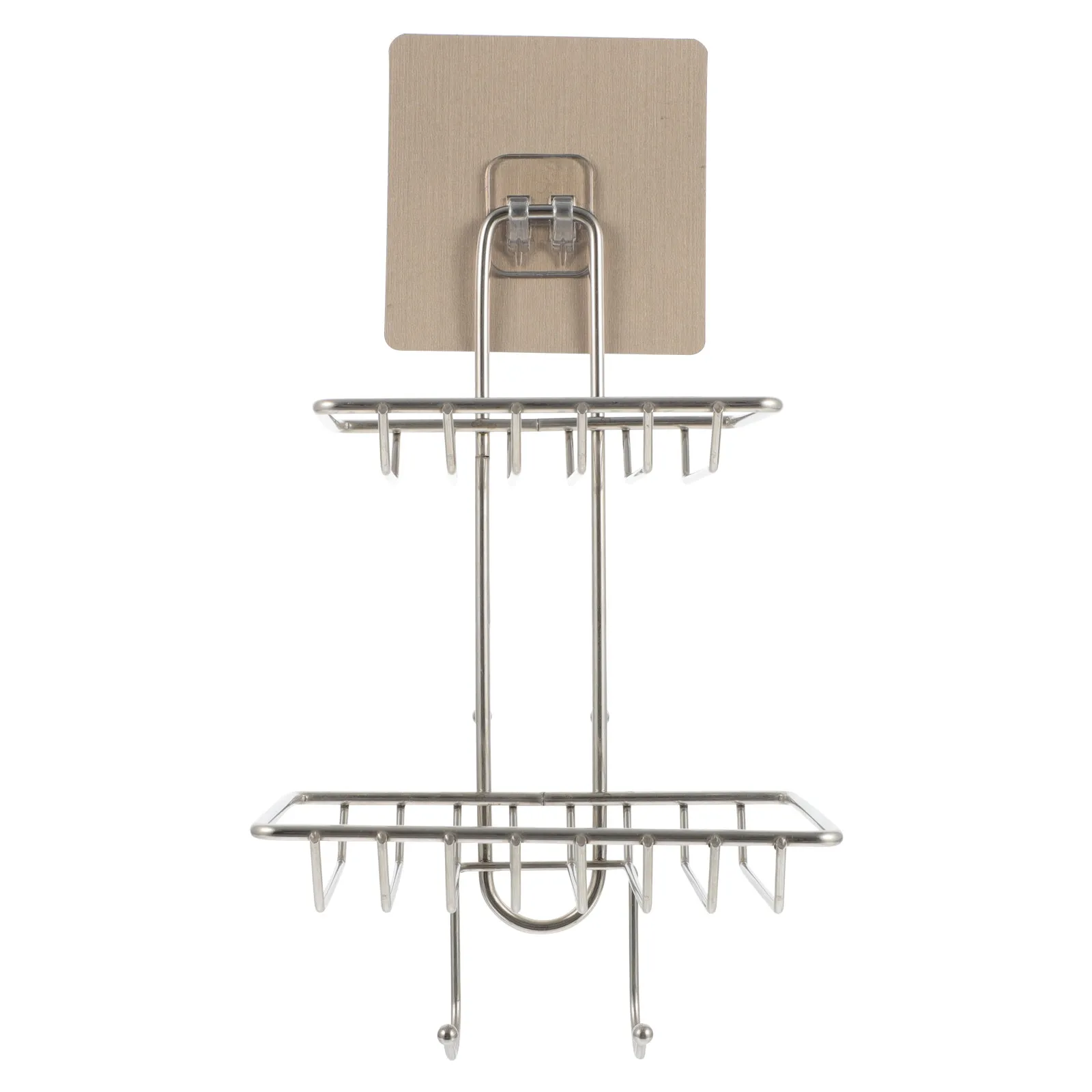 

Punch-Free Stainless Steel Soap Dish Holder with Super Strong Suction Double Hook Wall Mounted Draining Soap Rack for Kitchen