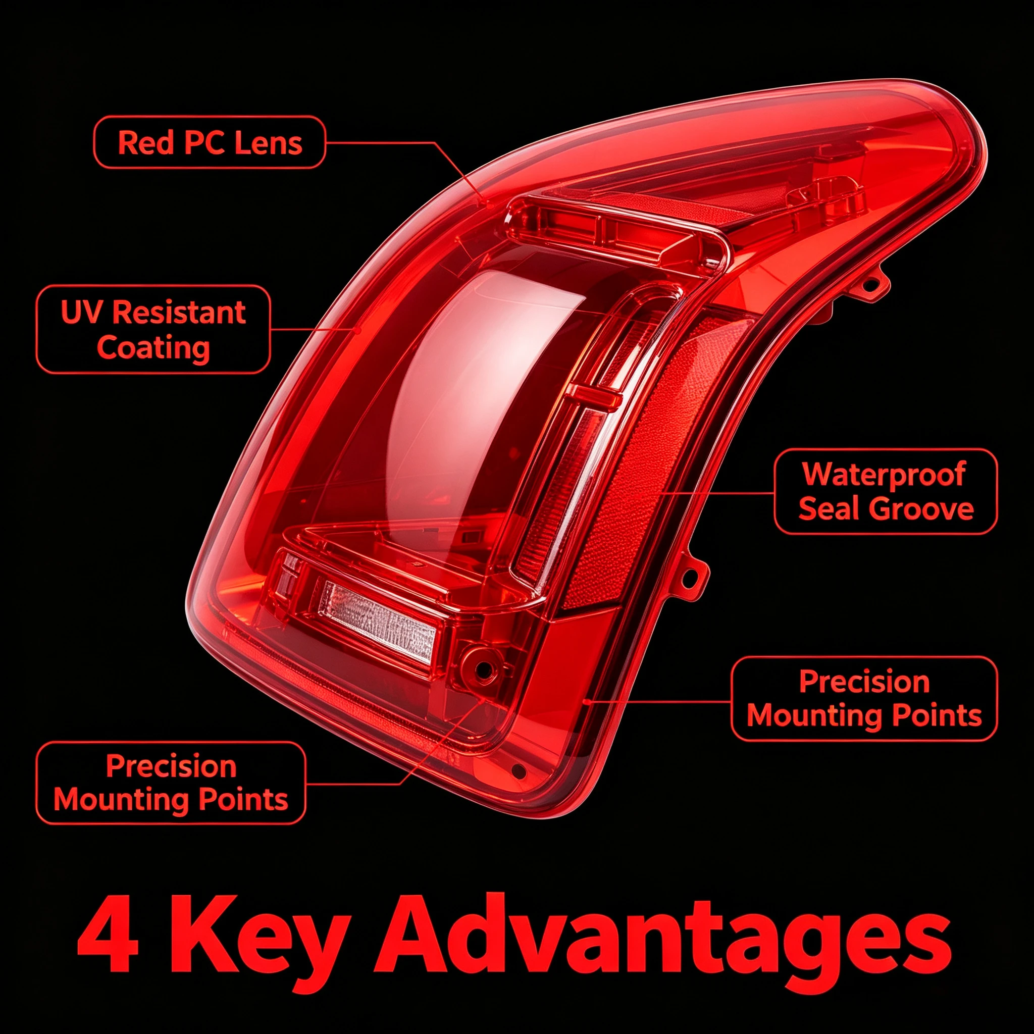 Moggic Rear Tail Light Lens Cover Compatible With Bentley Continental Flying Spur 2005-2012 Sedan Left