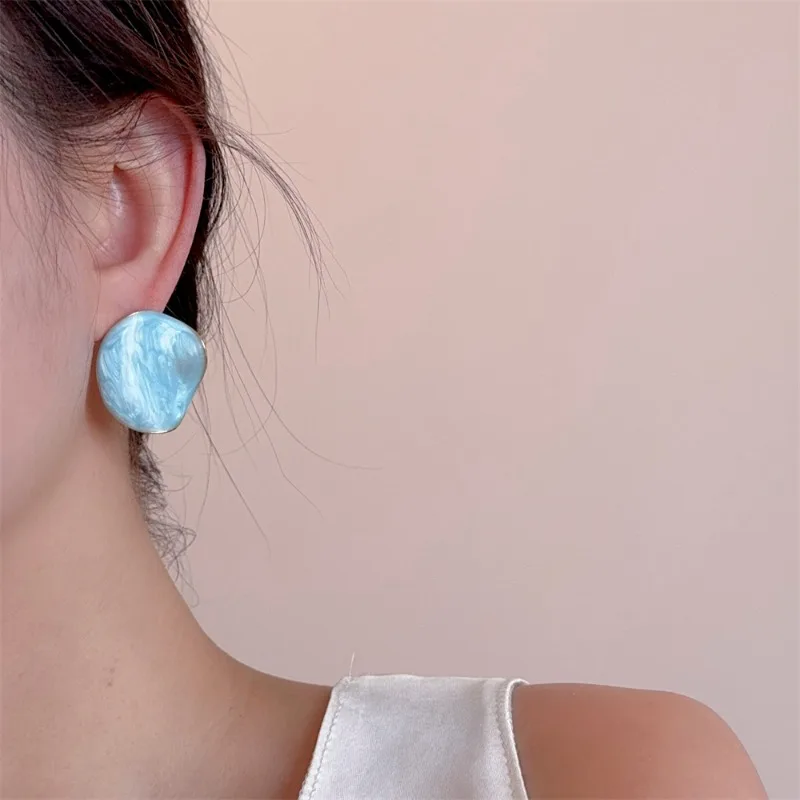 Draweye غير النظامية هندسية وأقراط للنساء بالتنقيط الصقيل الحلو الربيع الصيف لطيف مجوهرات الكورية موضة Pendientes Mujer