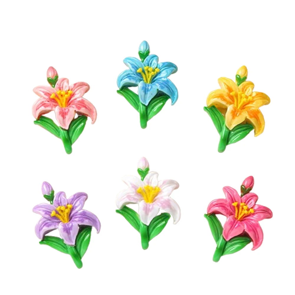 10PCS Shiny 35x24mm Flower Series Miniature Flat Back Resin Cabochons For Hairpin Scrapbooking DIY Home Decor Craft Accessories