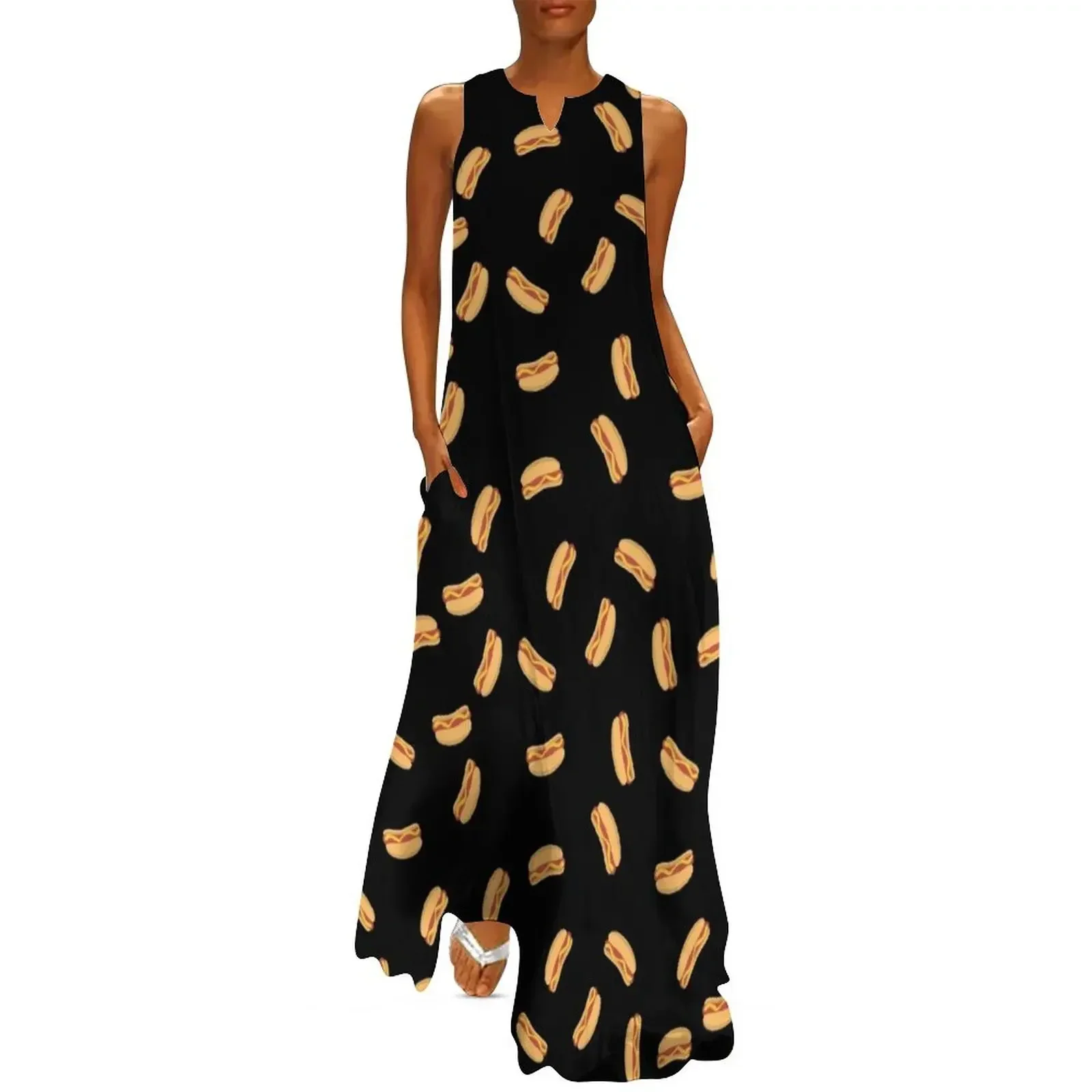 

Hotdogs in black Long Dress dress women summer Long dress woman summer women's suit long women summer