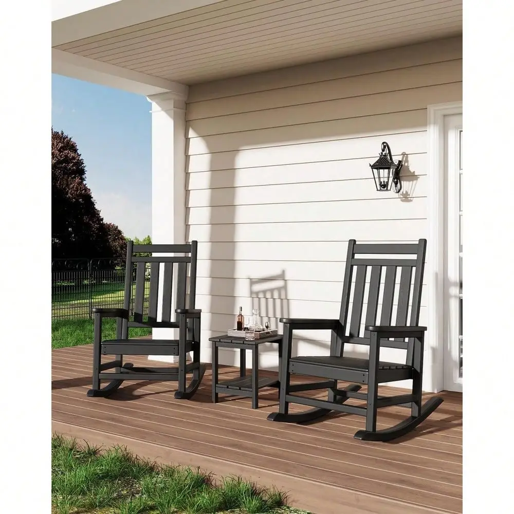 

Outdoor Adirondack Side Table, HDPE 2Tier Sturdy Patio End Table Weather Resistant For Adirondack Chair, Outdoor Square Side Ta