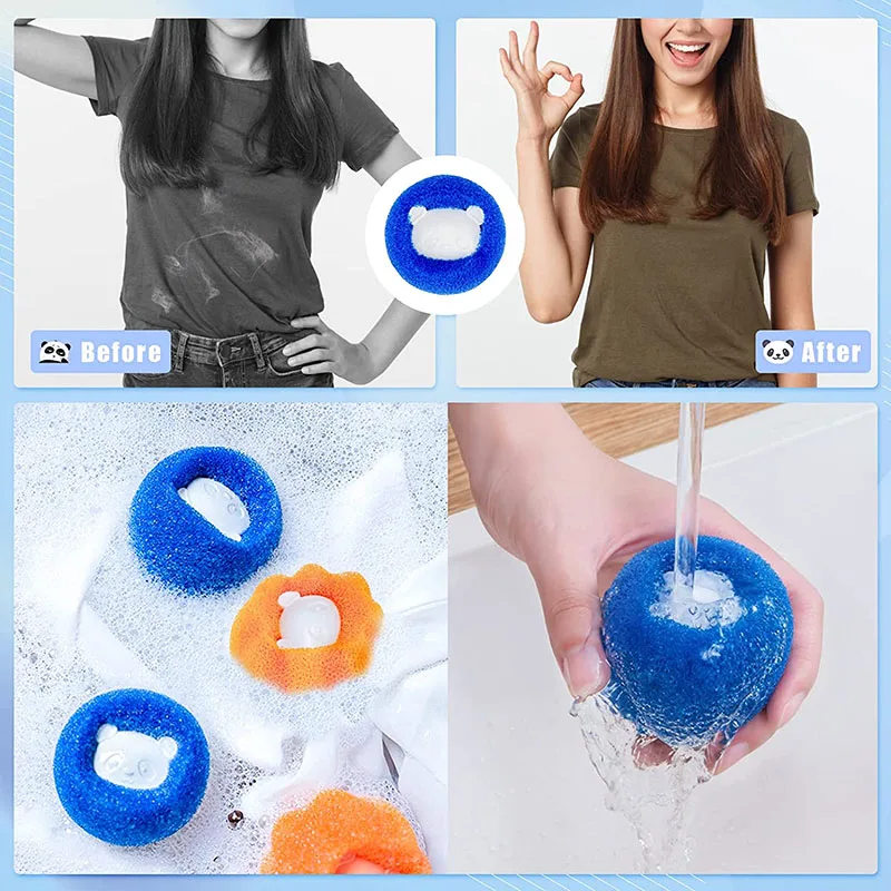 Laundry Ball Kit Reusable Clothes Hair Cleaning Tool Pet Hair Remover Washing Machine Cat Dog Hair Catcher Laundry Ball