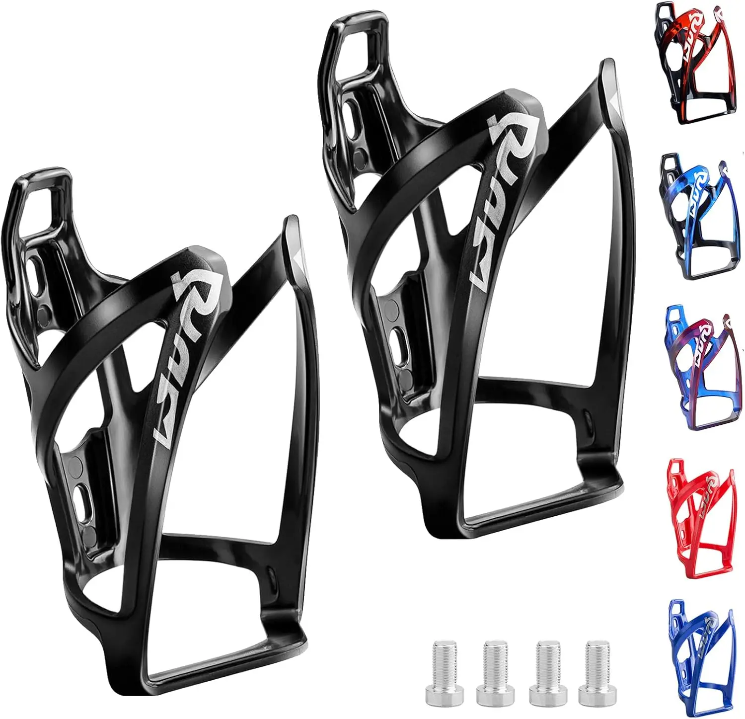 

Bike Water Bottle Cage 2 Pack, Ultra-Light Universal Cup Holder for MTB Road Mountain Bicycle, Black