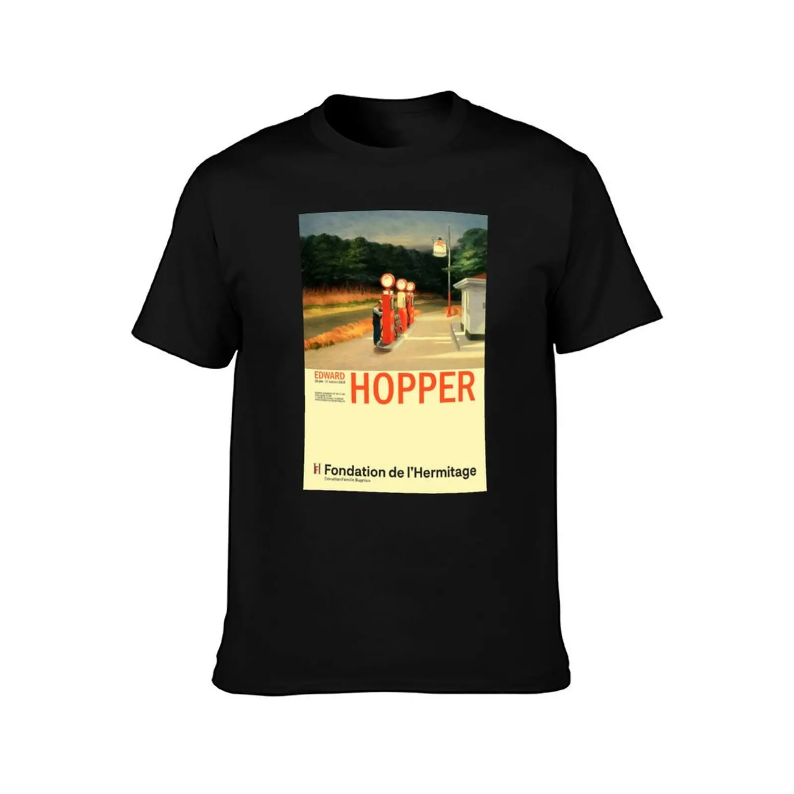 Edward Hopper - Gas - Minimalist Exhibition Art Poster T-Shirt t shirt man plain T-Shirt