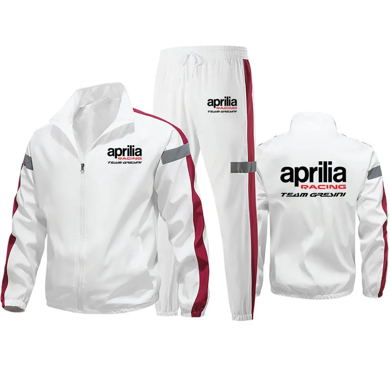 Plus size Zip-up Tracksuit (Jacket + Sweatpants) aprilia racing Print high quality Outdoor Spring Autumn Men\'s Jacket set