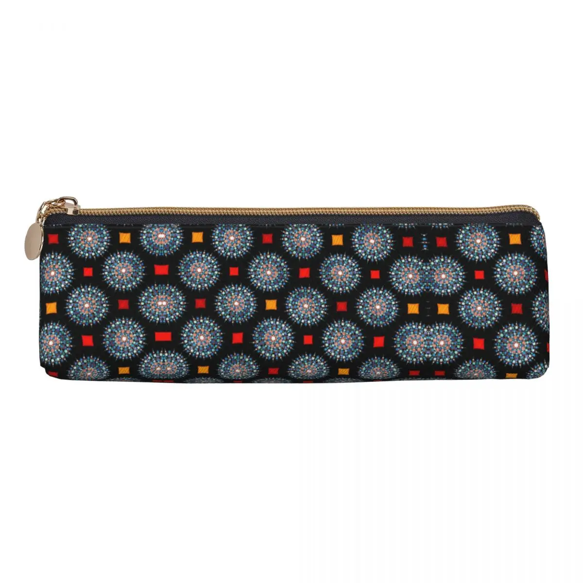 Pencil Case Abstract Mandala Pencil Box Colorful Floral School Pencil Cases Girls Boys Triangle Design Stationery Organizer