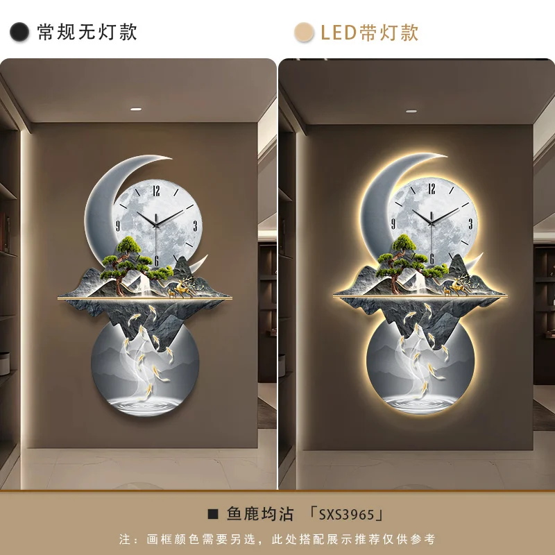 Esthetische minimalistische woonkamer LED-wandklok Luxe restaurant digitale klok Gang wandlamp Mute Hang Clock Home Decor
