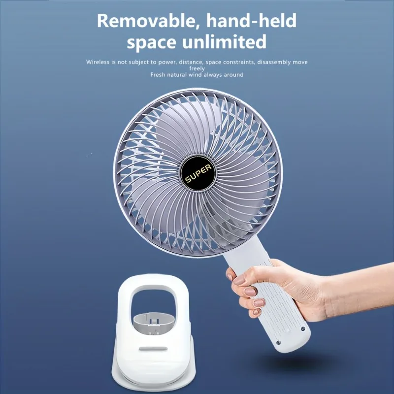 New Bedroom Fan Hanging/Clip/Desktop/Handheld Four Use Modes, Usb Charging Silent, Three-speed Wind Adjustment Cool Portable Fan