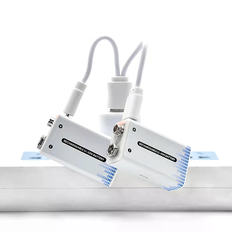 9V Battery Li-ion Rechargeable Battery Type-C Battery USB Charging Cable 9v Lithium For Multimeter Microphone Toy