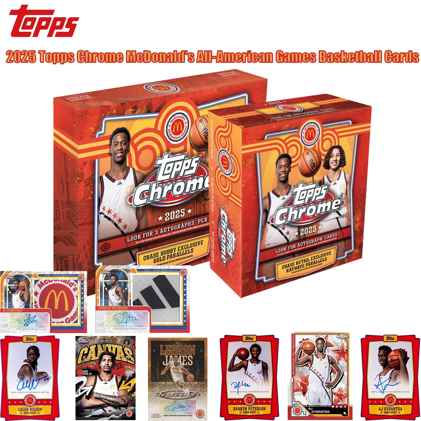 Topps Chrome Genuine McDonald's All-American Game Basketball Trading Cards Elite Prospect Autograph Rare Basketball Collectibles