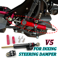 Electric Scooter Steering Damper Bracket Support Kit, Inxing V5 CNC, Carbon Fiber Stabilizer, Adjustable