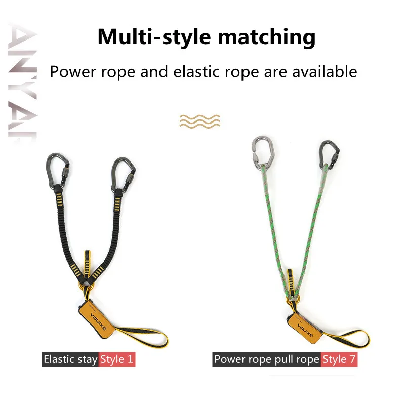 Multiple styles High Altitude Protective Via Ferrata Safety Belt Sling Lanyard With Hook High Strength Wearable Anti Fall Off