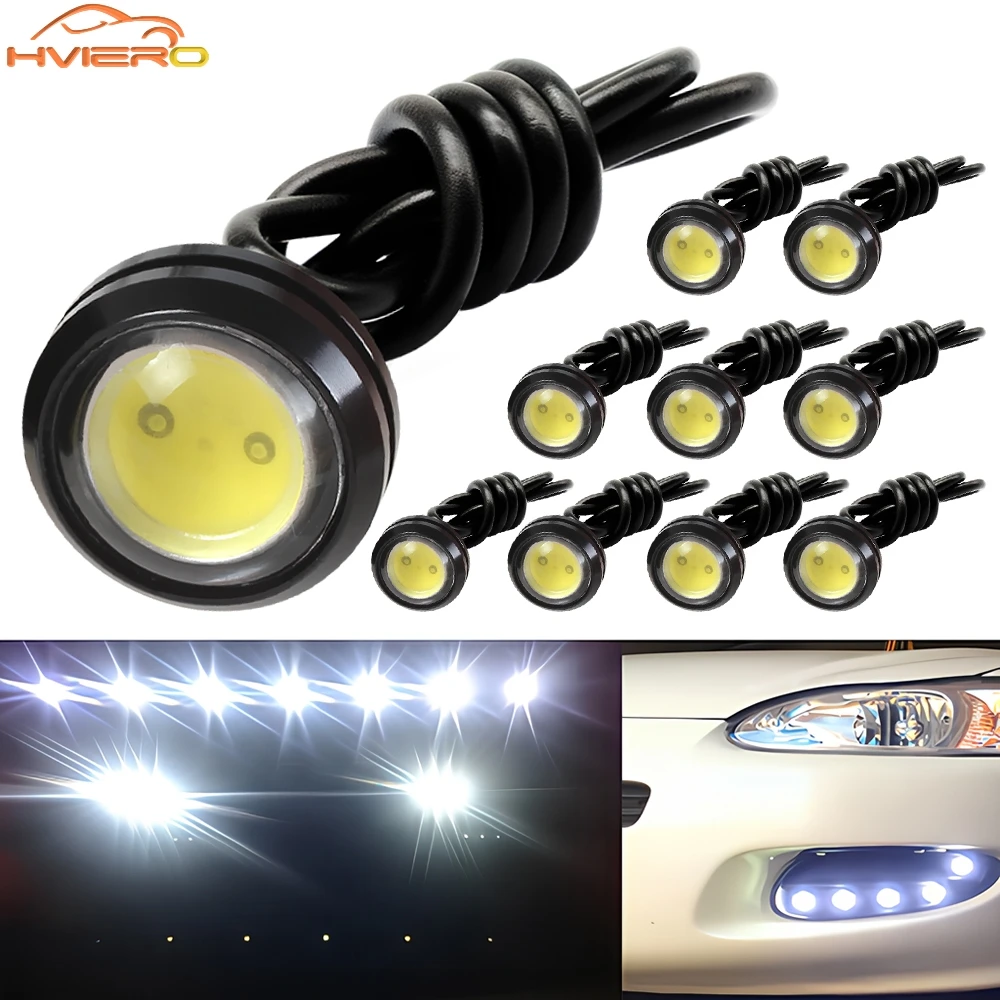 

10pcs 23mm Eagle Eye 12V LED Daytime Running Light Drl Car Reverse Parking Turn Signal Lamp auto Brake Trunk Fog Bulb Waterproof