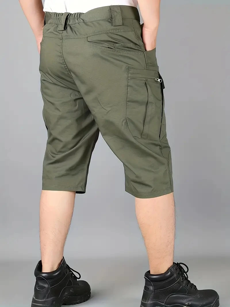 American Plus Size Summer Men Multi-pocket Shorts Outdoor Hunting Fishing Cargo Shorts Tactical Short Pants Waterproof Quick Dry