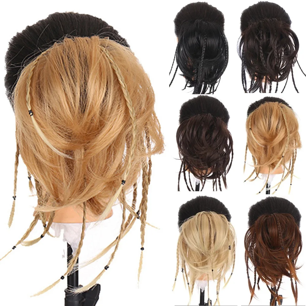 

Messy Bun Hair Piece for Women 7 Inch Elastic Tousled Braid Chigon Ponytail Extensions