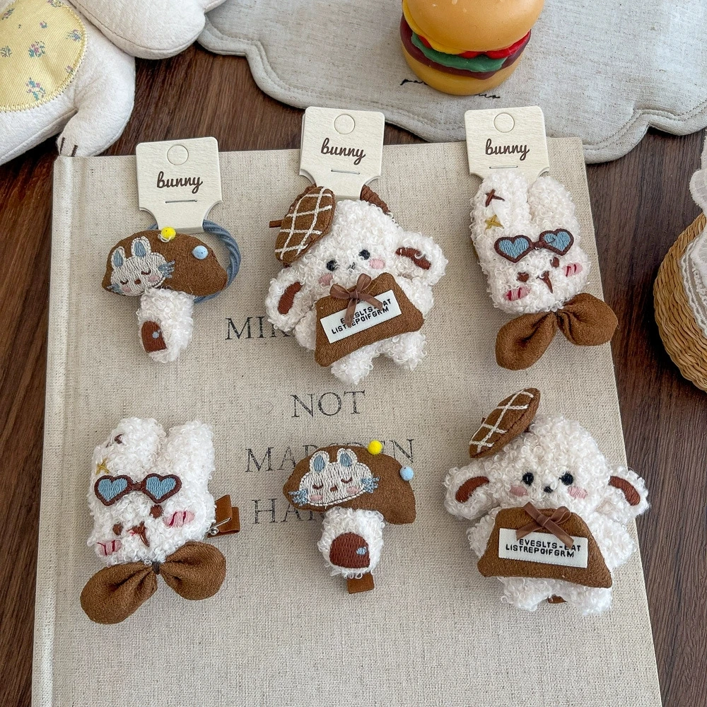 

Cartoon Bunny Elastic Hair Bands for Girls Hair Accessories Cute Rabbit Doll Hair Clips Ponytail Holder Children Cotton Hair Tie
