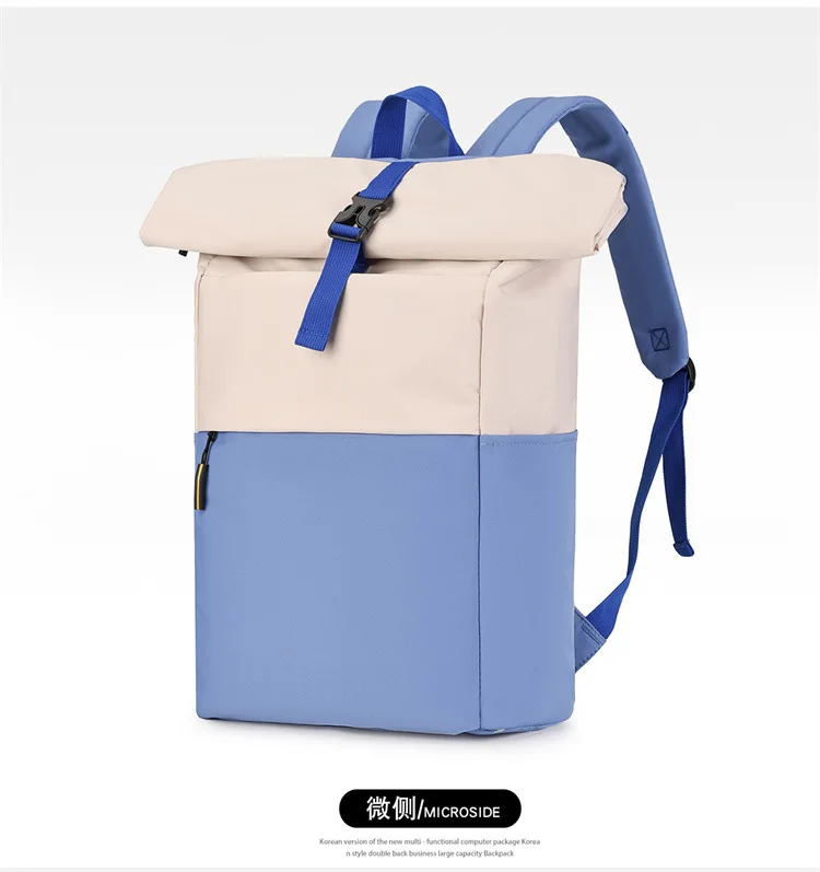 Roll Top Casual Backpack, Large Capacity Business Laptop Bag, Commute Work Backpack for Office & College Students