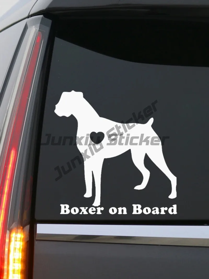Boxer Dog on Board Vinyl Car Sticker Waterproof Cool Waterproof Removable Sticker Self-adhesive Car Decal
