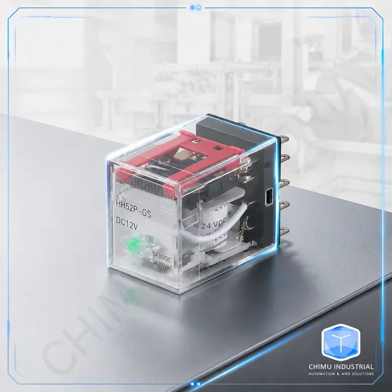 【CHIMU INDUSTRIAL】 for HH52P/53P/54P/62P-GS Intermediate Relay Silver Contact DC12V 24V AC220V