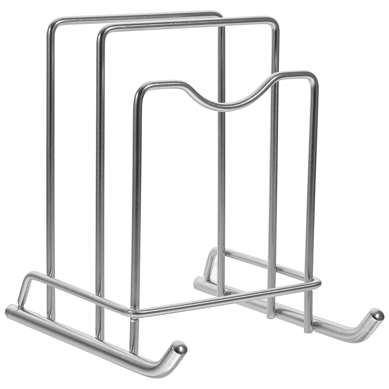 

Multipurpose Pot Cover Rack Kitchen Chopping Board Stand Storage Organizer Stable Design Anti-Slip Cutting Board Holder Drainage