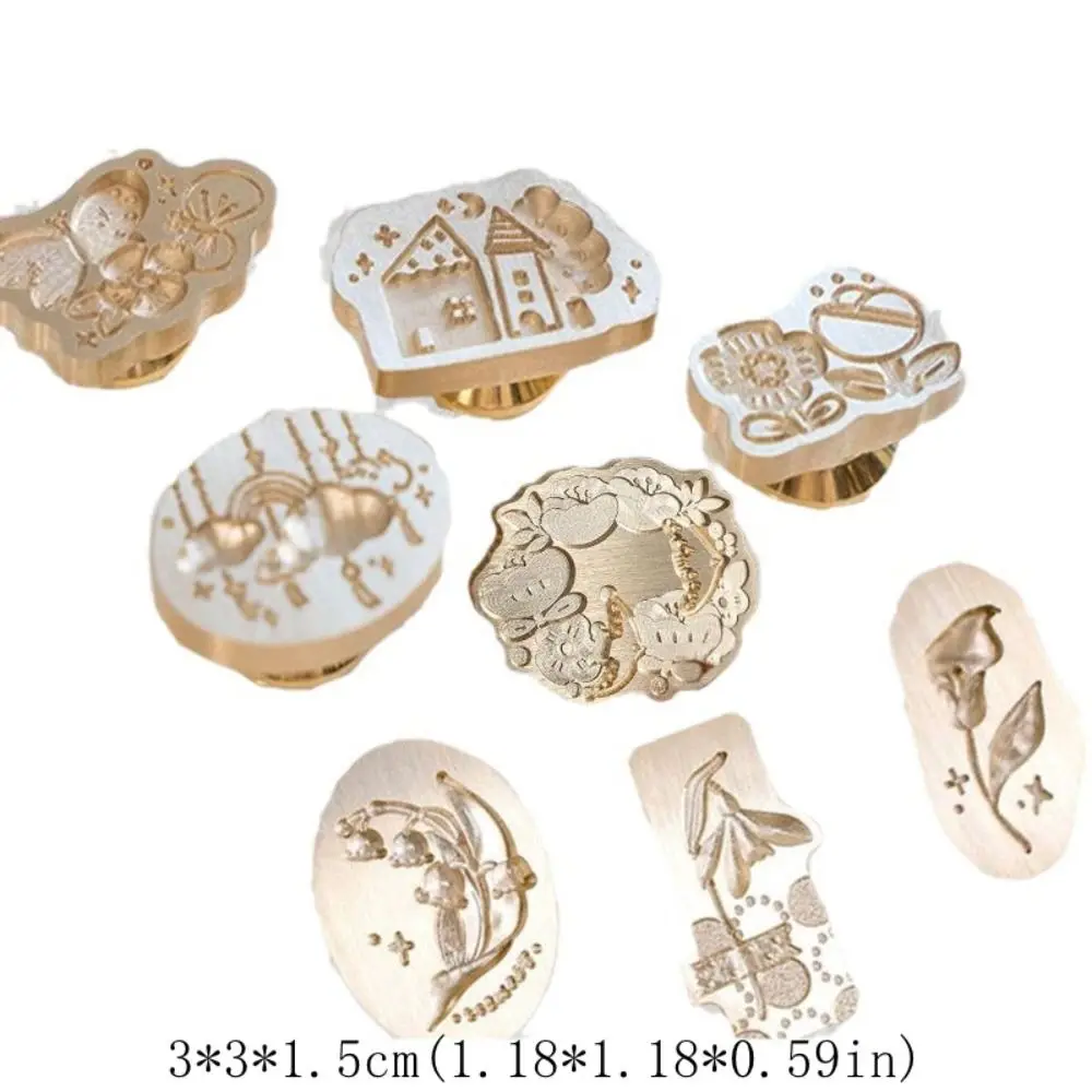 Replace Head Rose Embossed Sealing Wax Stamp DIY Tool Flowers Vintage Sakura Wax Seal Stamp Antique Metal Leaf