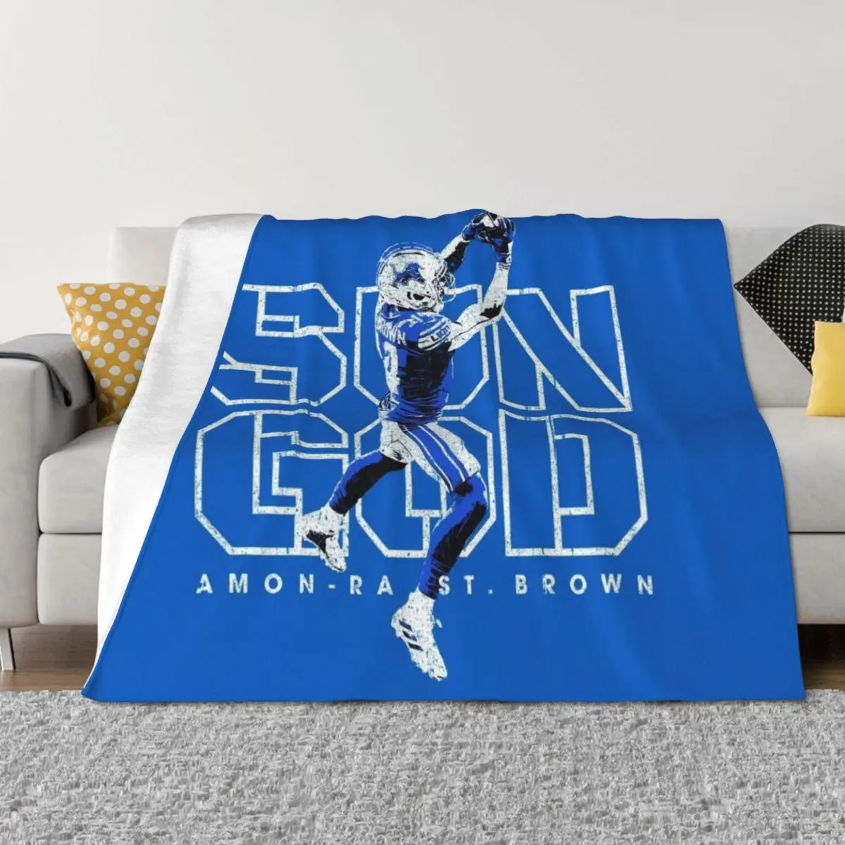 

Amon-Ra St. Brown Throw Blanket warm for winter Decorative Sofas Warm Soft Plush Plaid Blankets