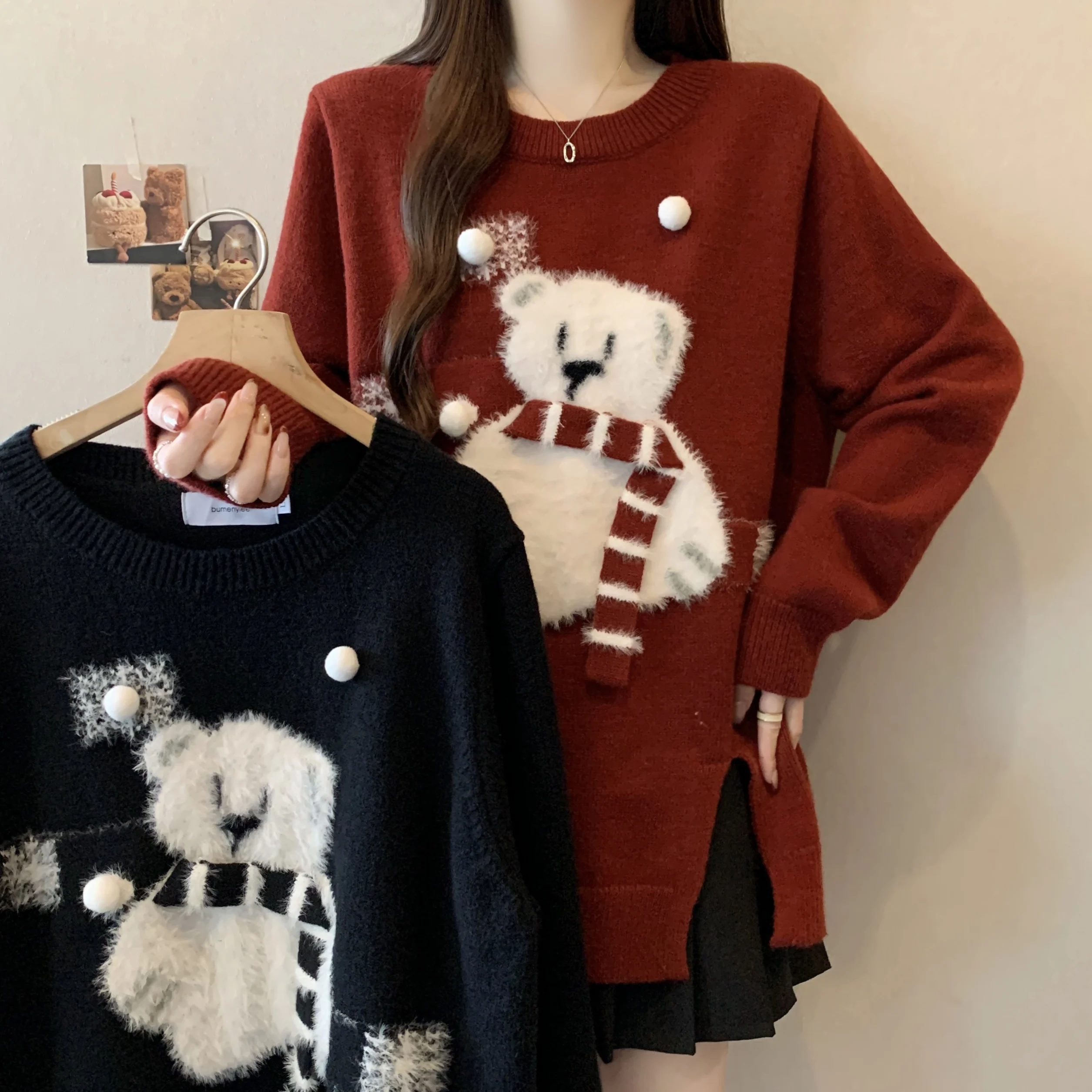 

plus Size Women's Knitwear Conceal Belly Slimming Design Autumn Winter New Sle Commute Sle Long Sve round Ne Top