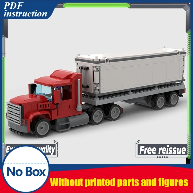 

Модель городской автомобиль Moc, строительные кирпичи, грузовой контейнер, грузовик с прицепом, технологические блоки, подарки, рождественские игрушки, наборы «сделай сам», сборка