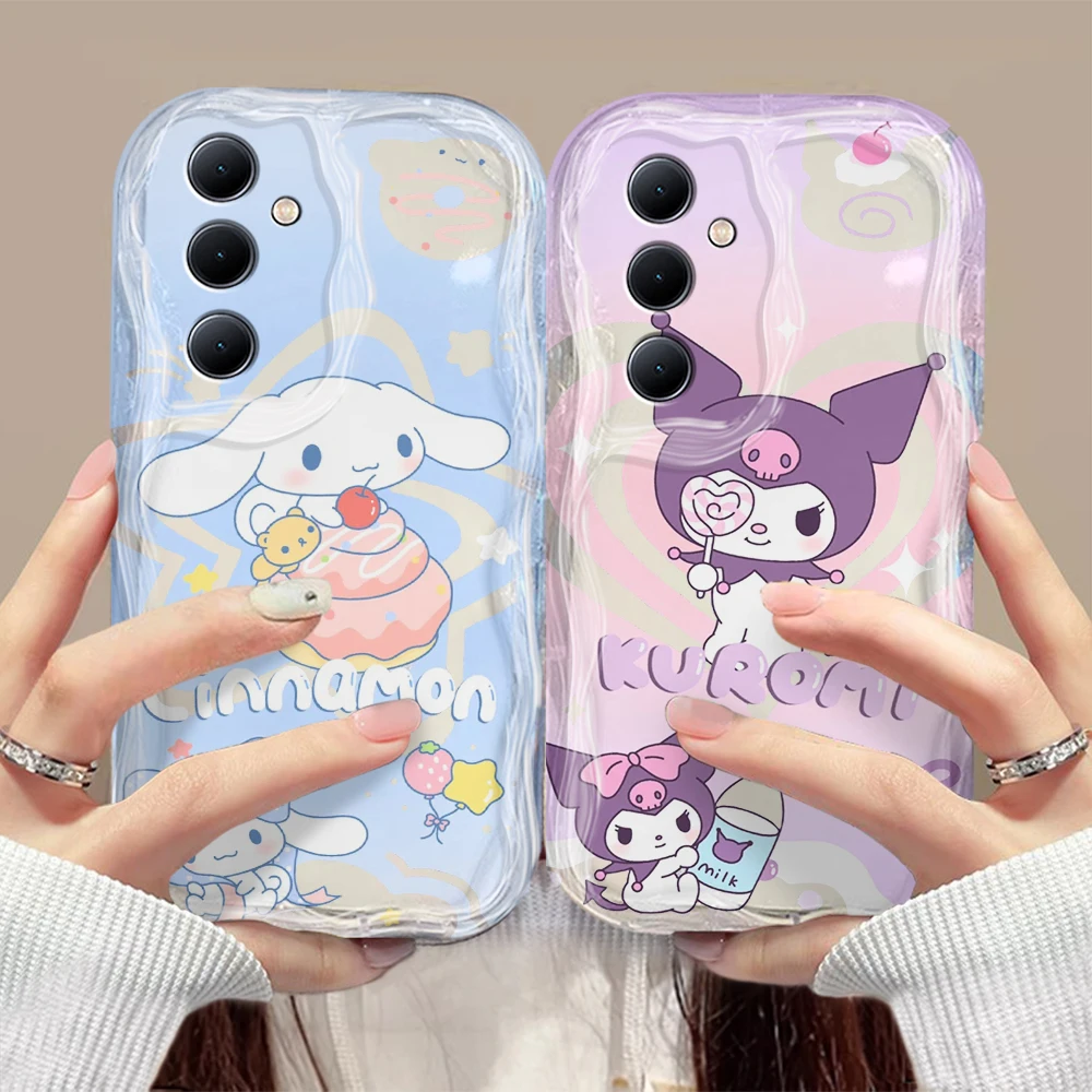 Cartoon cinnamons kuromis 3D Wave Case For Samsung A73 A72 A71 A55 A54 A53 A35 A34 A33 A25 A24 A23 A15 A14 A13 A05 4G 5G Cover