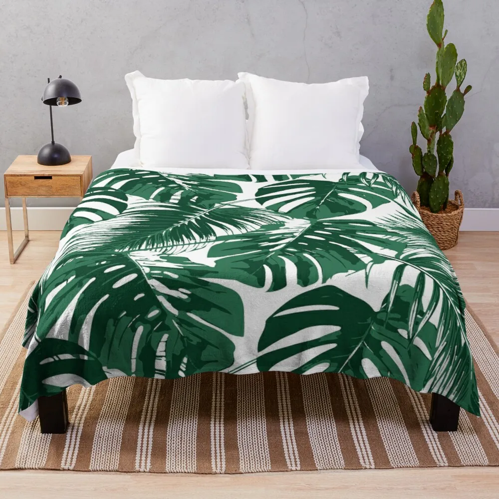 

Tropical Leaves Throw Blanket baby blanket tufting luxury thicken blanket