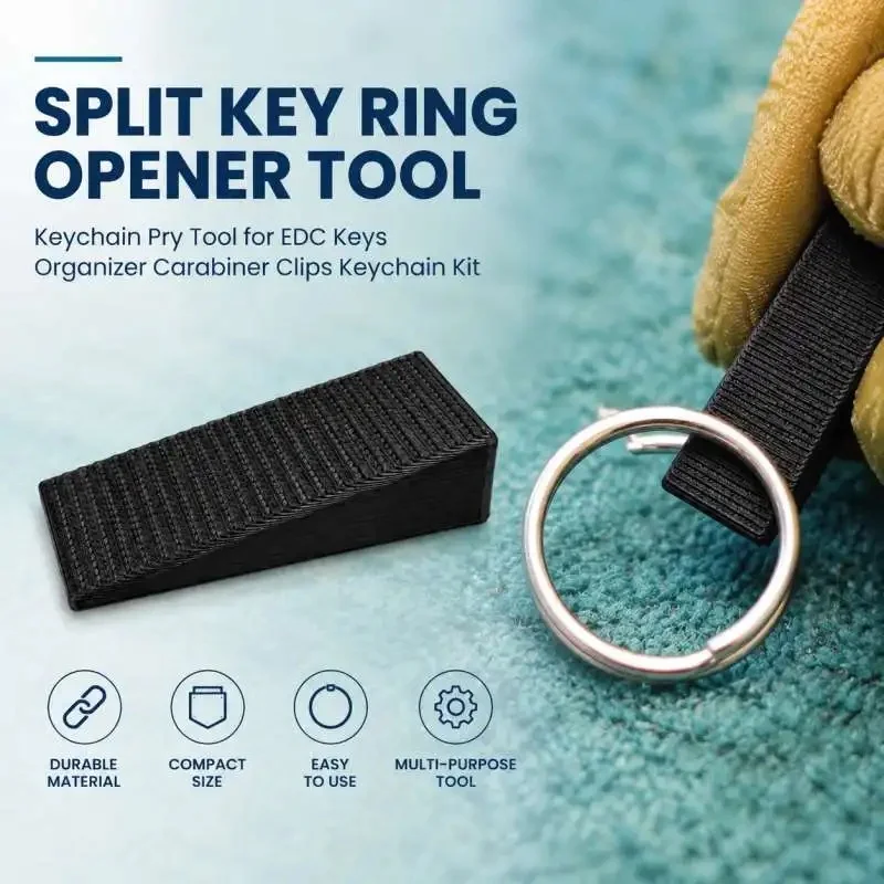 Key Ring Opener Tool Split Ring Pry Tool for Keychain EDC Carabiner Keys Organizer Accessory