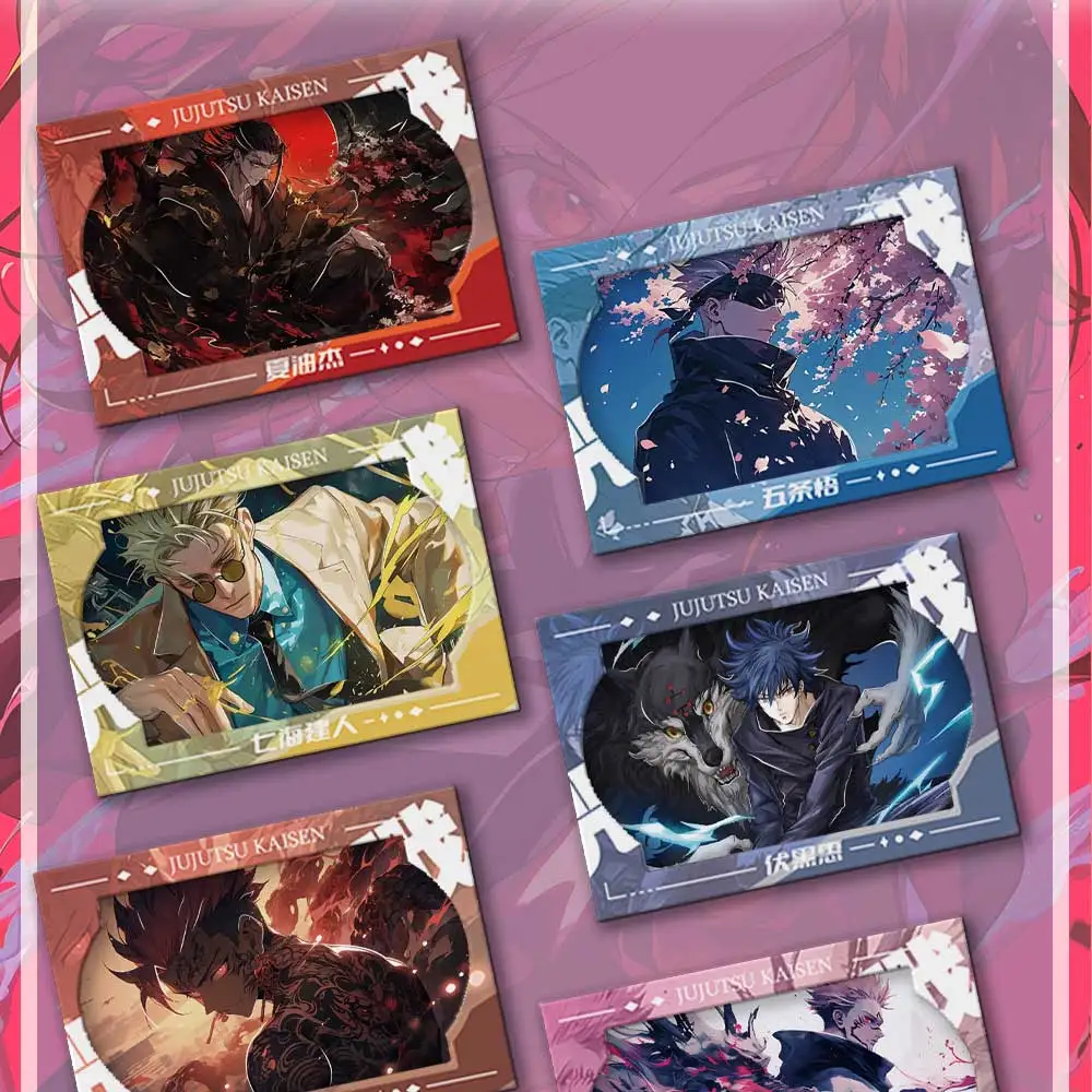 New Jujutsu Kaisen Collection Cards KUKA Anime Figures Gojo Satoru Fushiguro Megumi Itadori Yuji Warlock Comic Tcg Game Card Toy