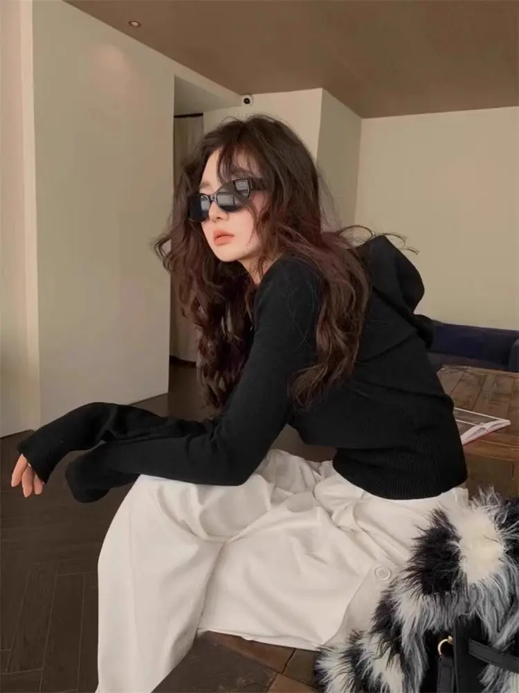 

Sweaters Jumpers Pullovers Women Pullover Zipper Autumn Clothes For Women Knitting Hem Athletic Yoga Pilates Gothic Class Simple