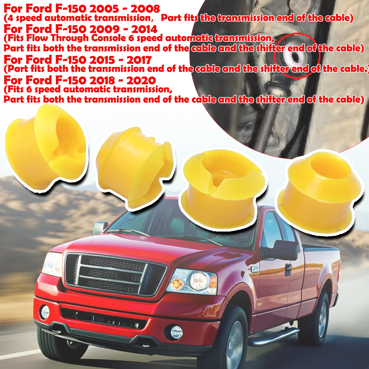 

4pcs Automatic Shifting Fix Gear Selector Lever Linkage Shift Cable Bushing Car Accessories For Ford F-150 2005 2006 2007 - 2020