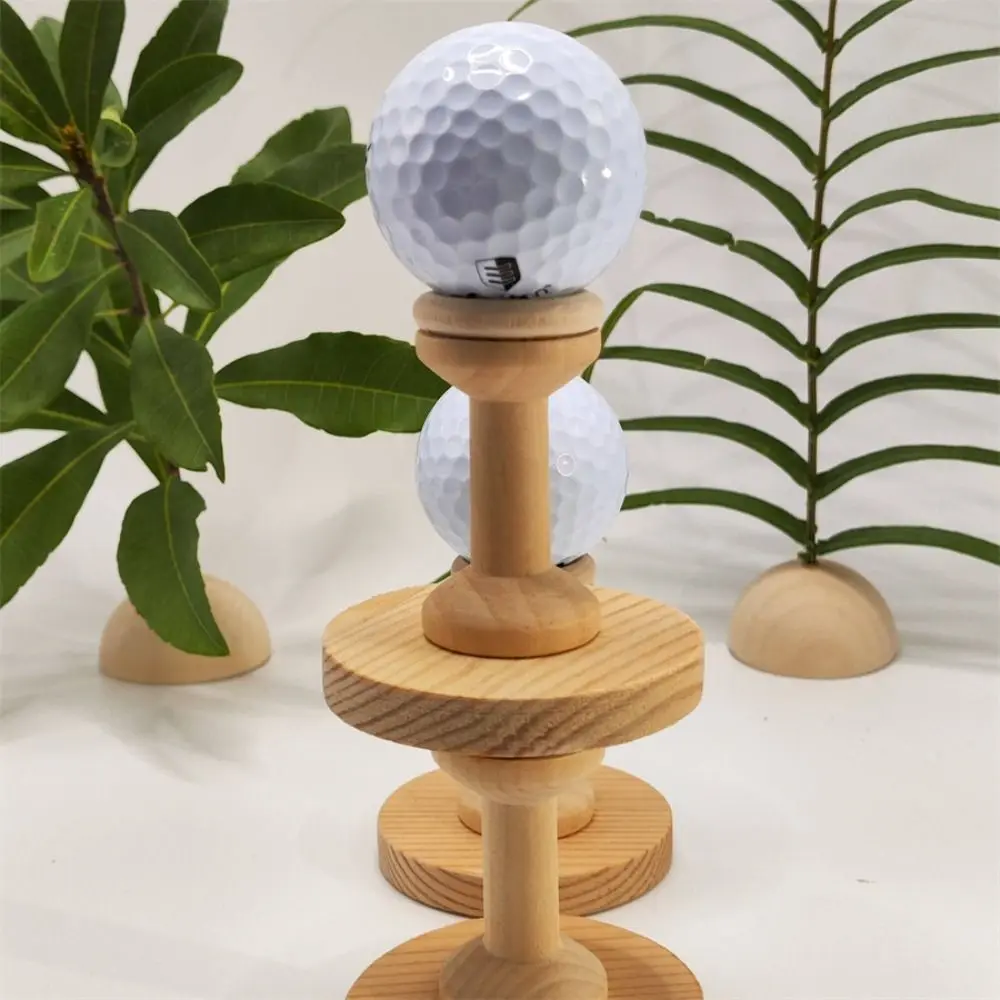 3Pcs Wooden Golf Wooden Base Set Easy To Install Exhibitions Golf Ball Tees Mini Storage Rack Golf Tennis Ball Support Softball