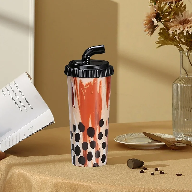 

Trendy Blue Flame Straight Shot Lighter Creative Milk Tea Simulation Lighter Gift for Boyfriend Smoking Accessories