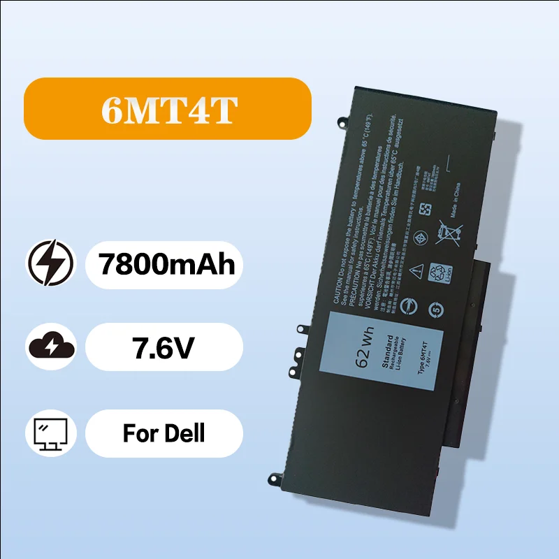 

New Cell 7.6V 7800mAh Replacement Battery for Dell 6MT4T Latitude E5470 E5570
