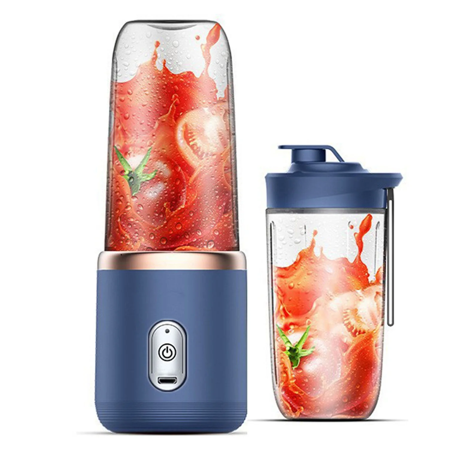 Portable Blender Smoothie Maker Mini Juice Blender Cup Rechargeable Fruit Shakes Juicer Mixer 400ml 6 Blades for Travel