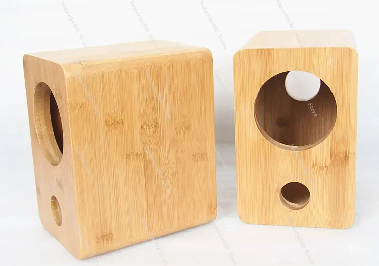 

4-Inch Full-Range Bamboo Speaker Enclosure HiFi Audio Natural Bamboo Wood Cabinet